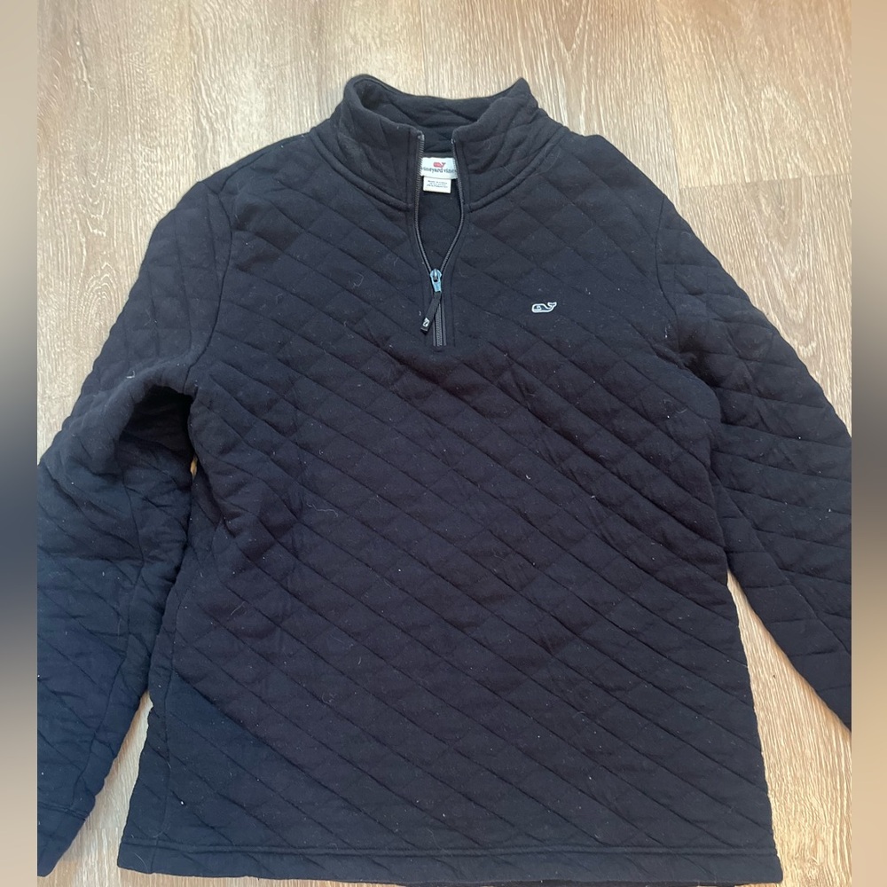 Vineyard Vines pullover quarter zip black quilted size small